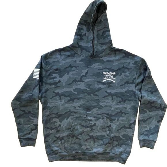 HOWITZER MENS 'WE THE PEOPLE' DISTRESSED GAPHIC GREY/BLACK HOODIE - NWOT - - Picture 4 of 9